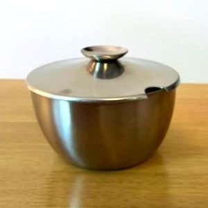 Vintage Stainless Steel Bowl and Lid Set. Danish Modern bowl & lid.